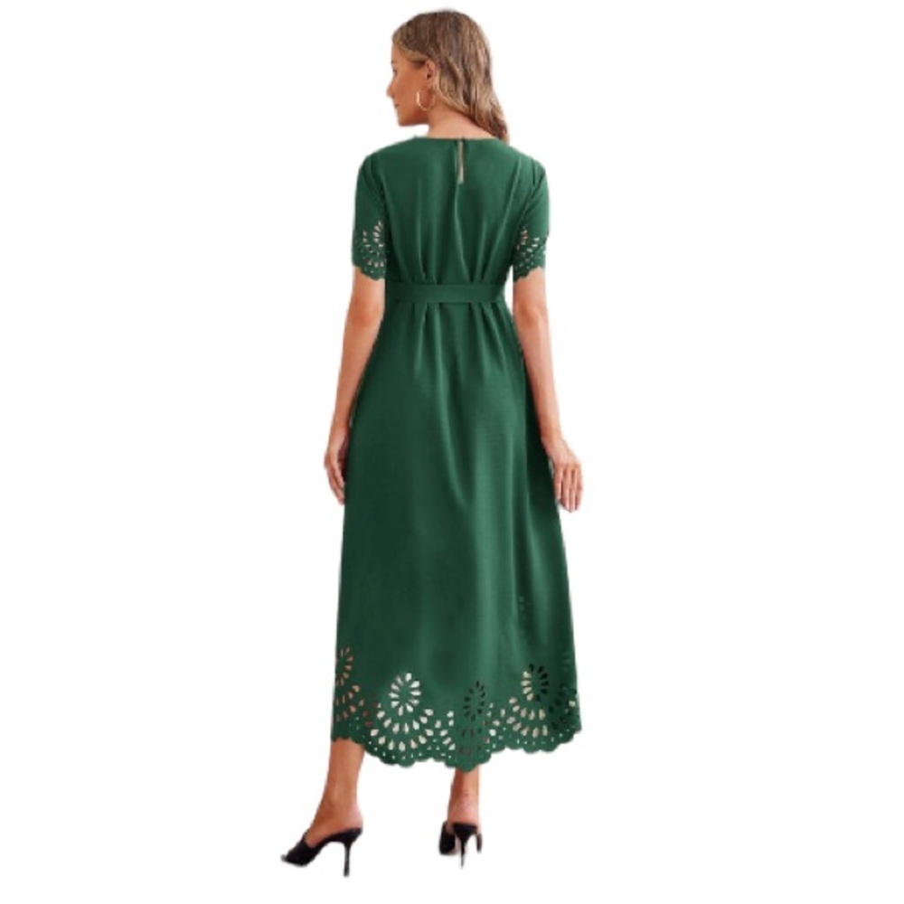 Dress green high low maternity nursery fashion maxi xs - Picture 4 of 13